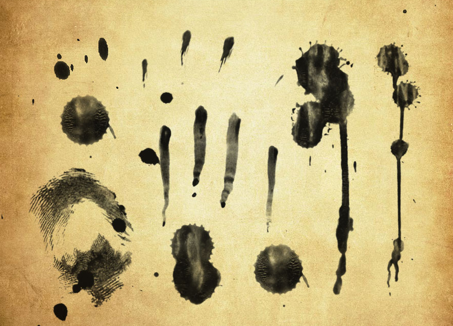 血滴和血掌纹PS笔刷