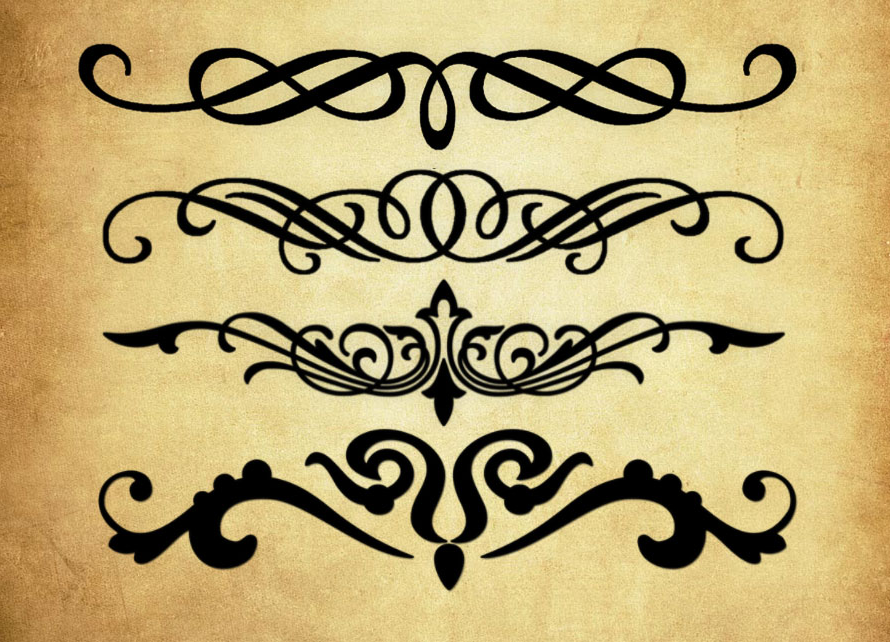 时尚的对称花纹PS笔刷