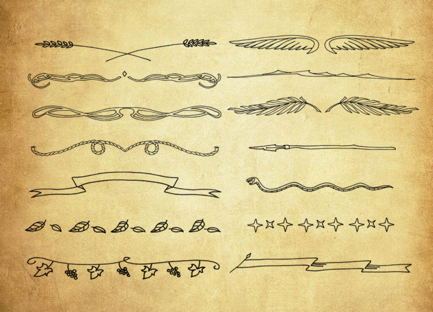 简约风格分隔符装饰PS笔刷