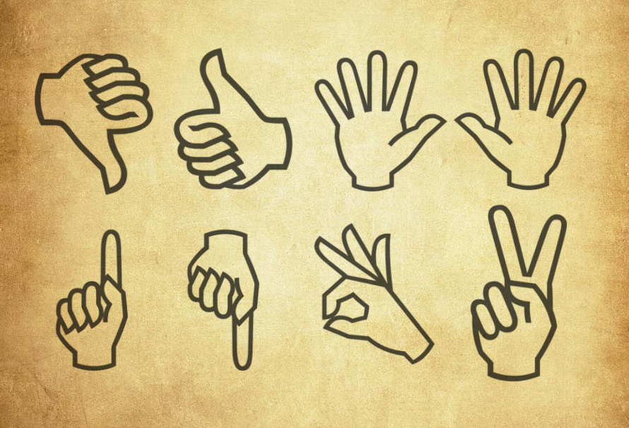 各种手势PS笔刷