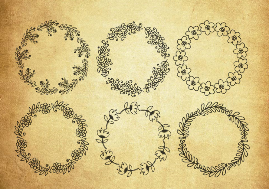 时尚花纹边框PS笔刷