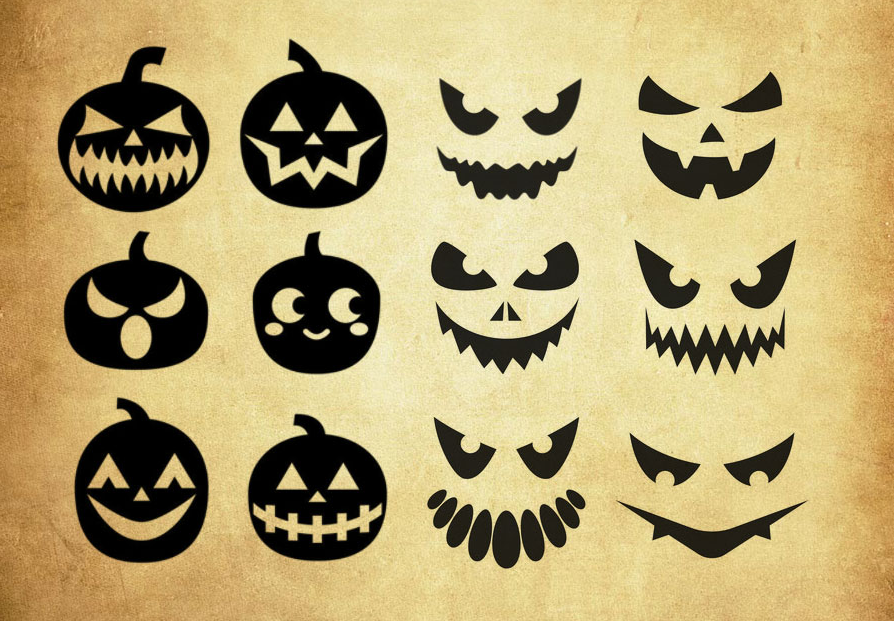 创意的万圣节南瓜表情PS笔刷