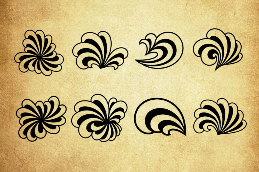 创意的浪花图案PS笔刷