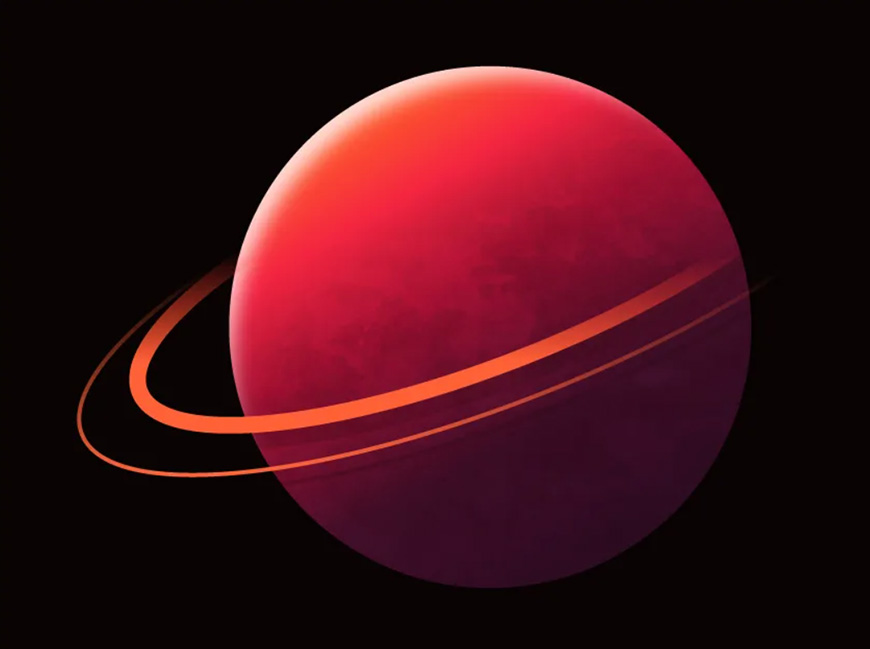 Illustrator绘制复古磨砂风格的星球