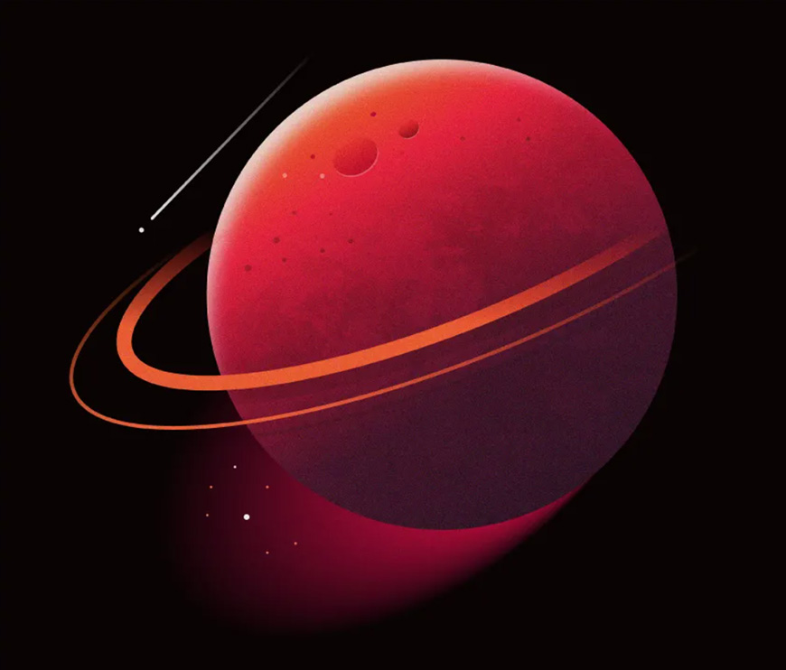 Illustrator绘制复古磨砂风格的星球