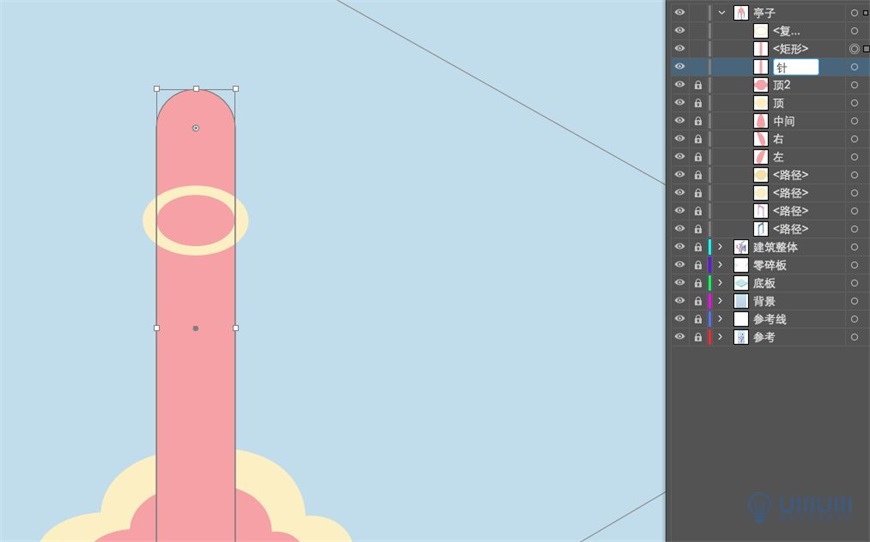 Illustrator绘制2.5D风格创意建筑插画