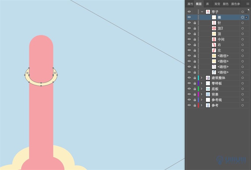 Illustrator绘制2.5D风格创意建筑插画