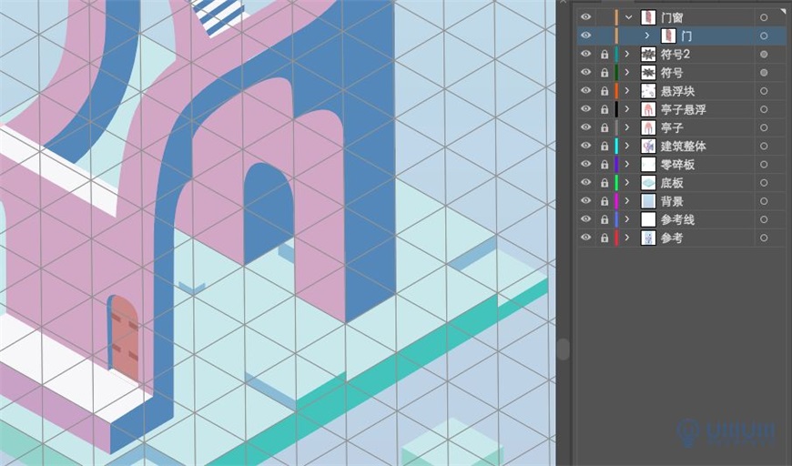 Illustrator绘制2.5D风格创意建筑插画