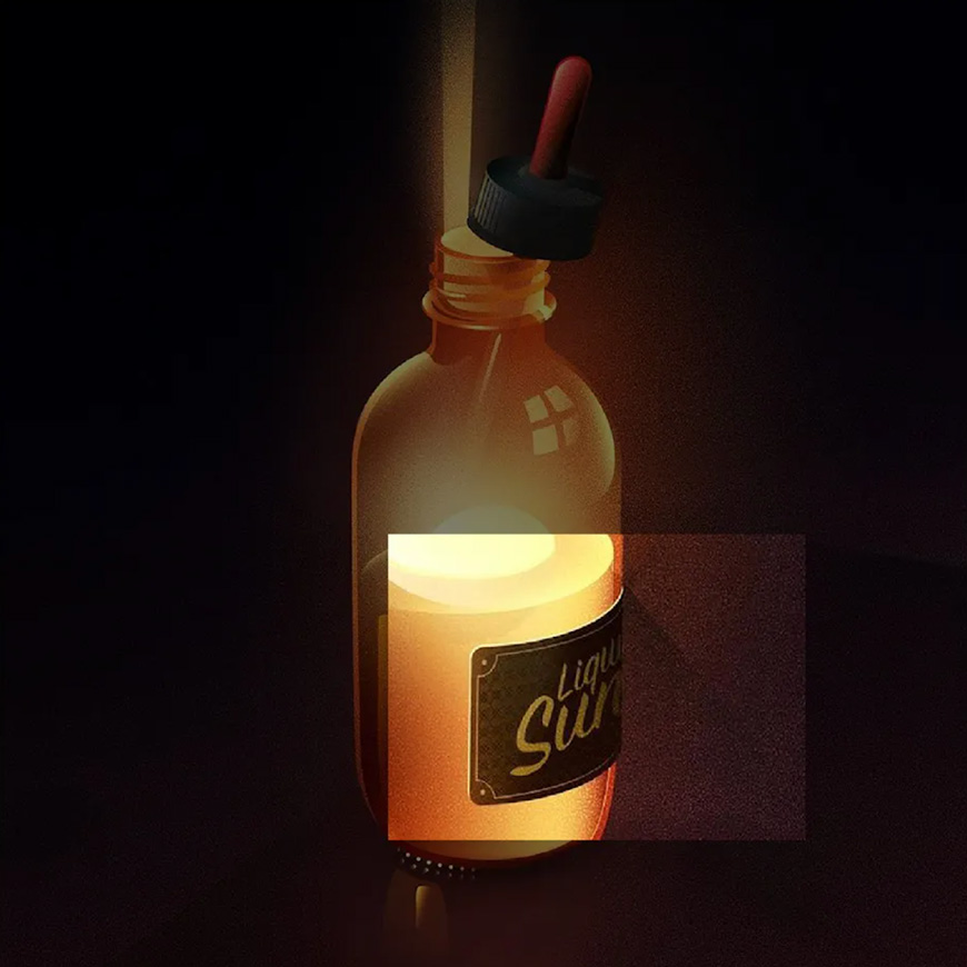 Illustrator绘制闪闪发光的复古玻璃瓶插画