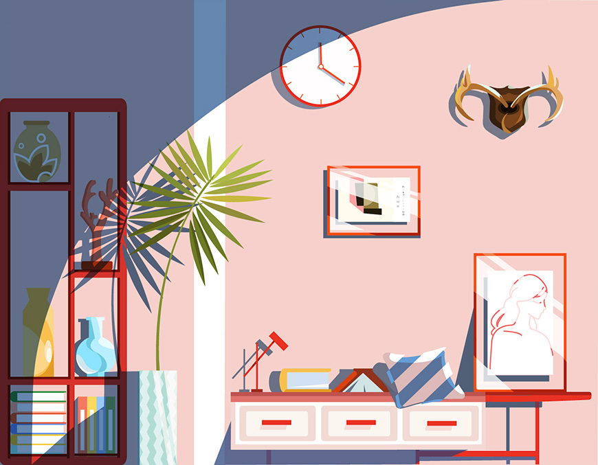 Illustrator绘制扁平化风格的室内效果图