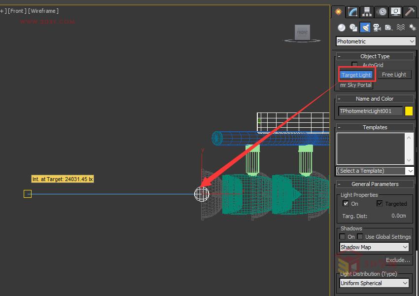 3DSMAX使用注视控制器绑定灯光特效