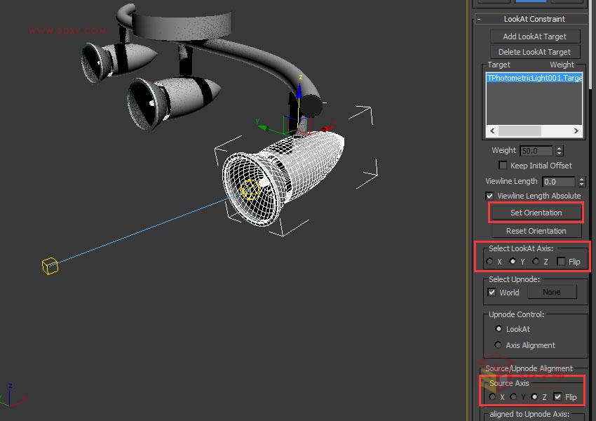3DSMAX使用注视控制器绑定灯光特效