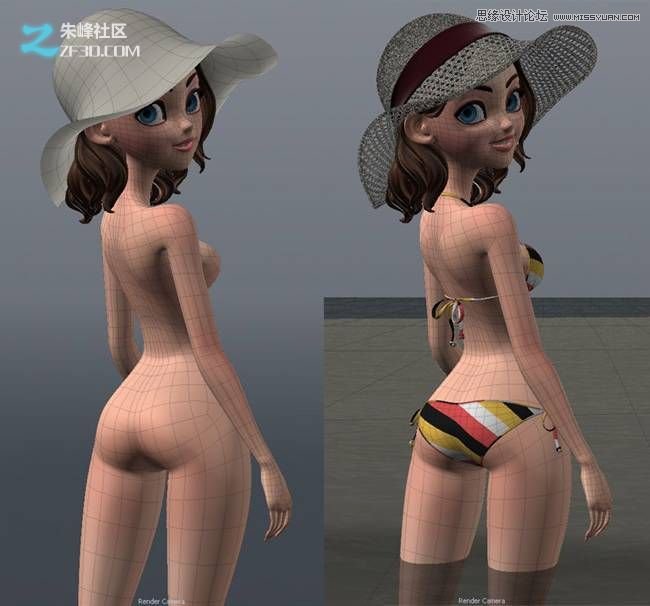 MAYA和MODO制作盛夏海边唯美的女孩