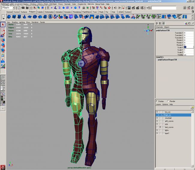 Maya建模教程:打造超级英雄钢铁侠