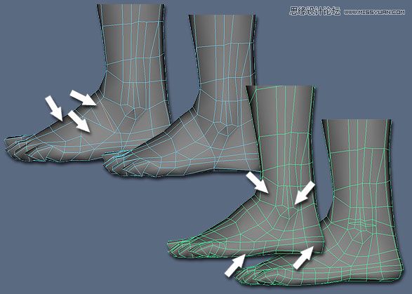Maya建模教程：逼真脚部建模教程