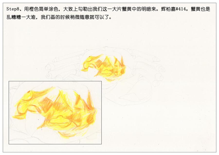 彩色铅笔画之手绘美食大闸蟹