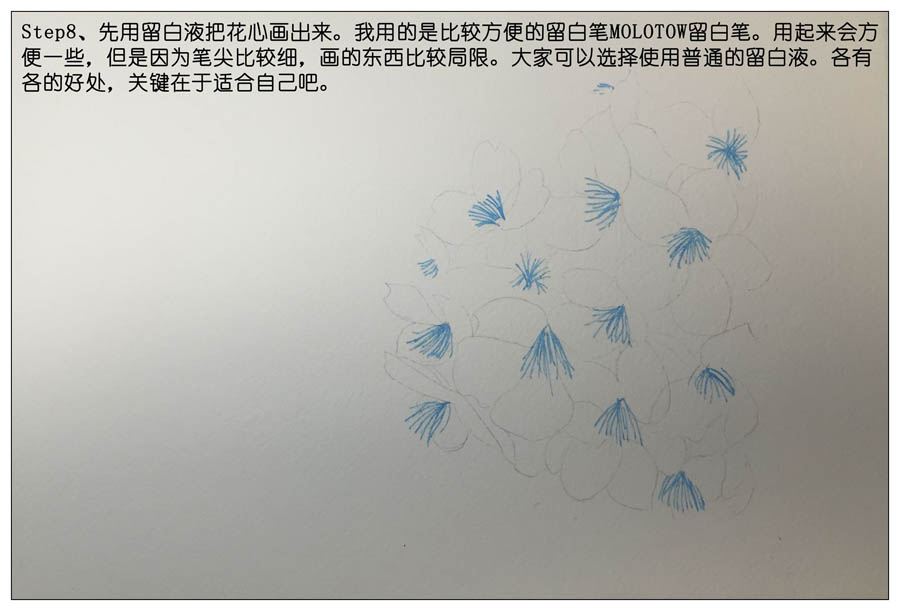 绘制水彩风格的樱花作品