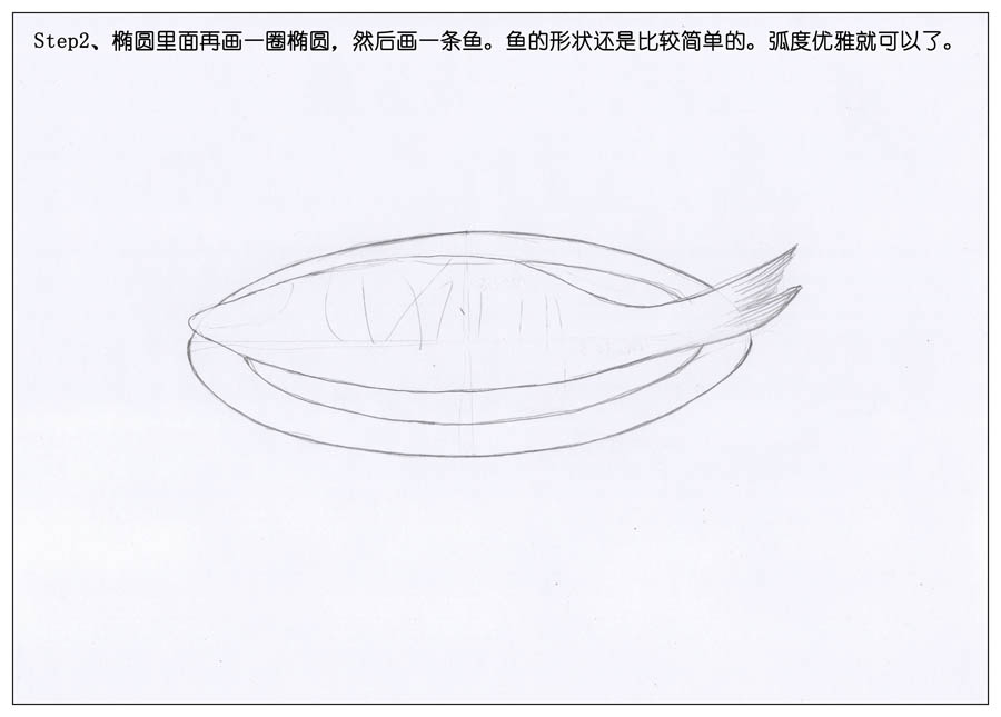 绘画大师绘制逼真的清蒸鲈鱼作品