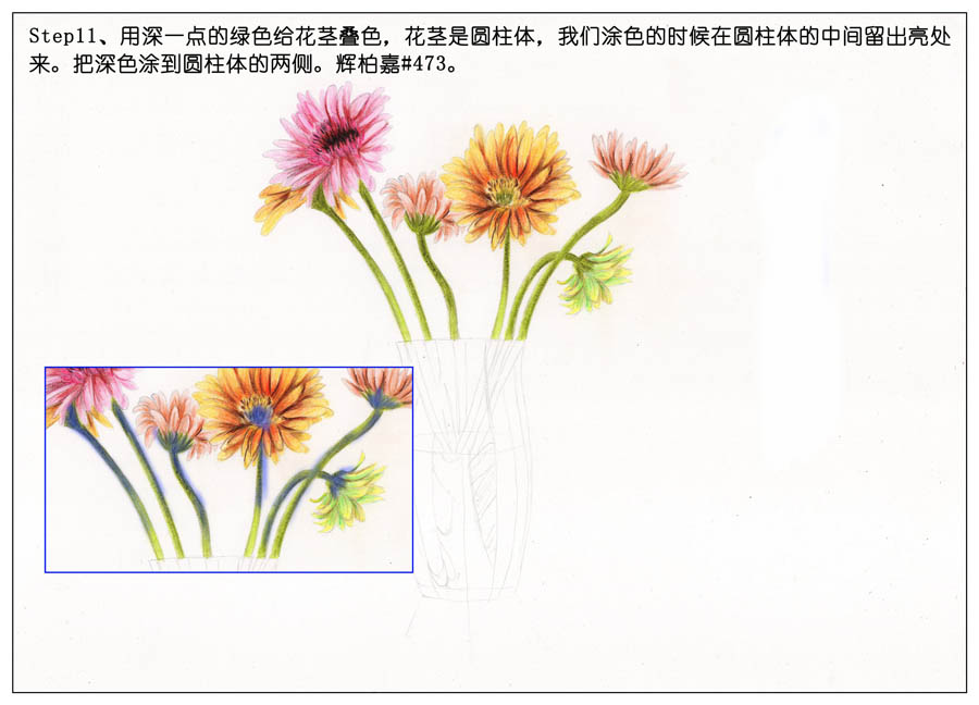 手绘玻璃瓶和唯美插画作品