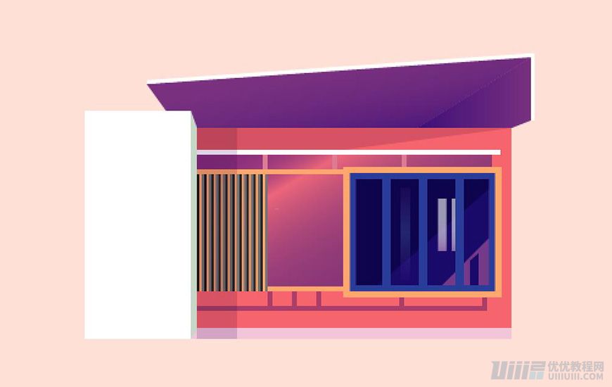 Illustrator绘制扁平化风格的建筑图