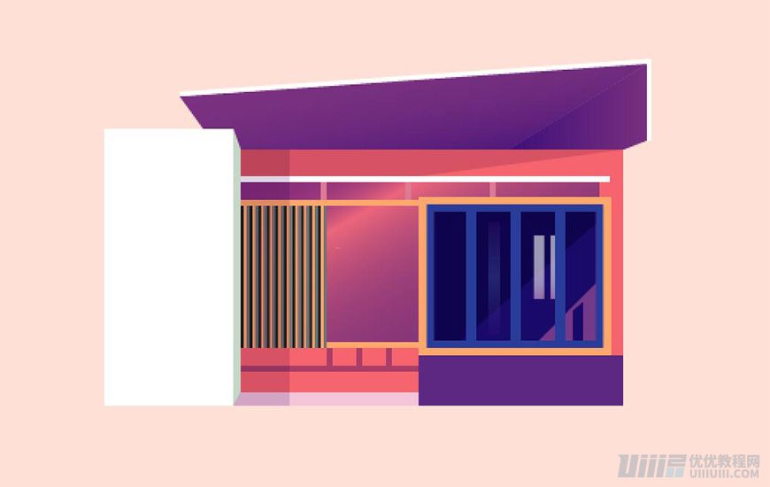 Illustrator绘制扁平化风格的建筑图