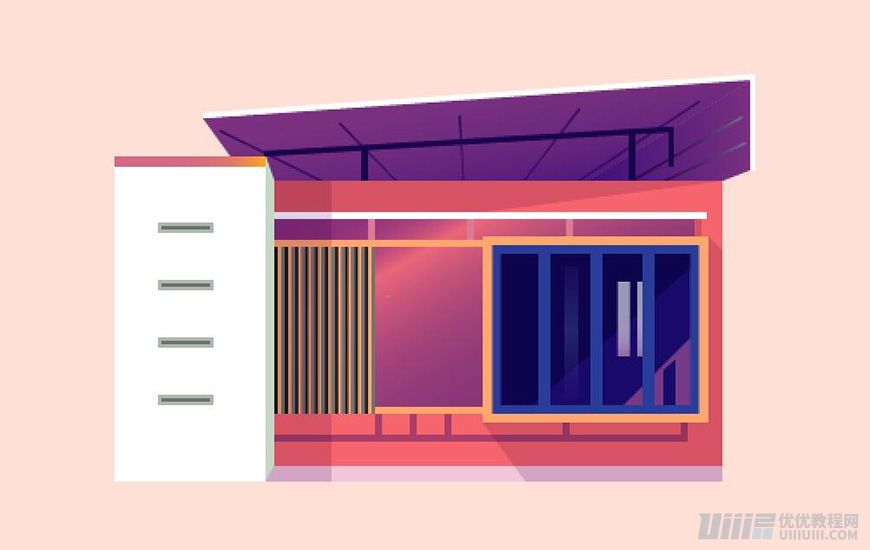 Illustrator绘制扁平化风格的建筑图