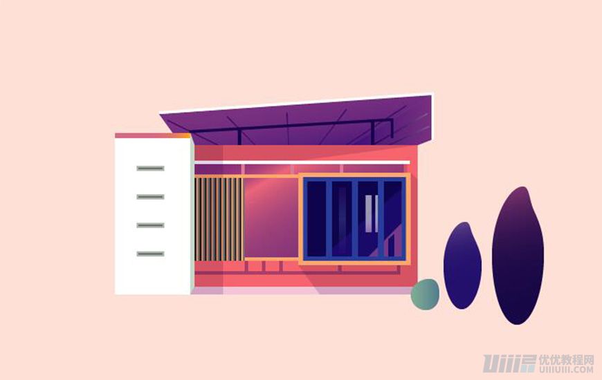 Illustrator绘制扁平化风格的建筑图