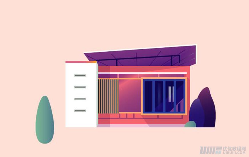 Illustrator绘制扁平化风格的建筑图