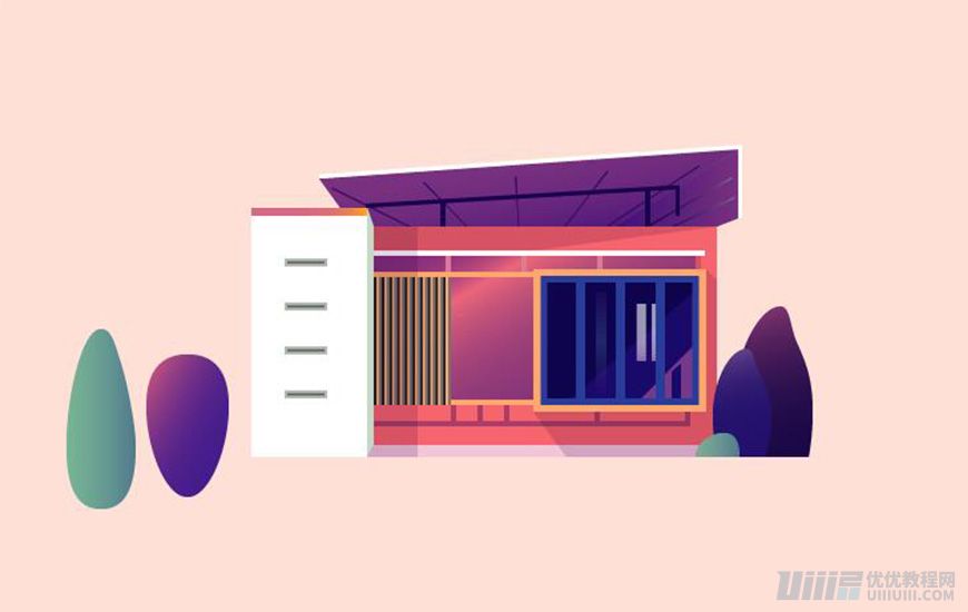 Illustrator绘制扁平化风格的建筑图