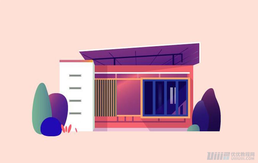 Illustrator绘制扁平化风格的建筑图