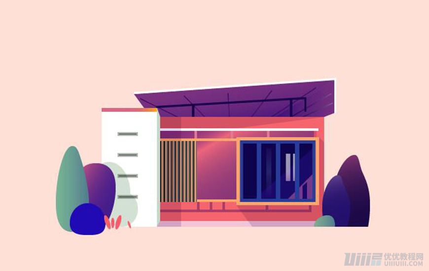 Illustrator绘制扁平化风格的建筑图