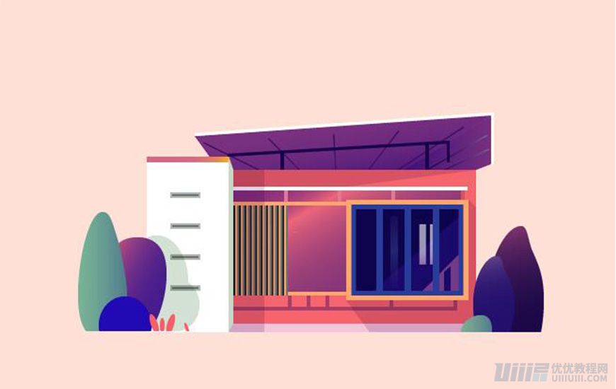 Illustrator绘制扁平化风格的建筑图