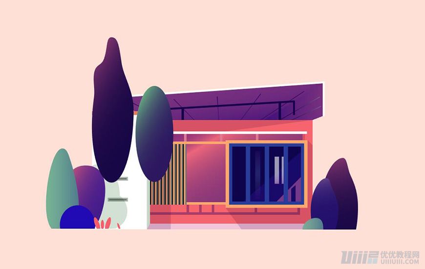 Illustrator绘制扁平化风格的建筑图