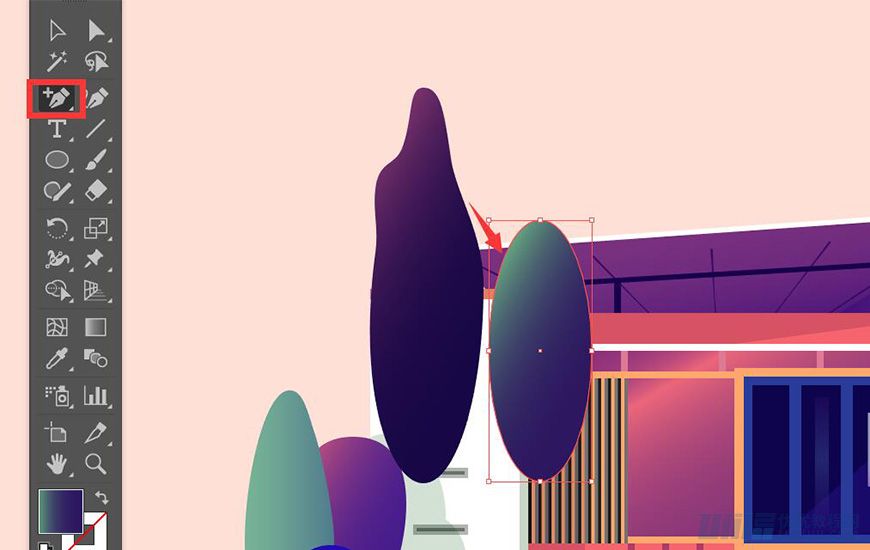 Illustrator绘制扁平化风格的建筑图