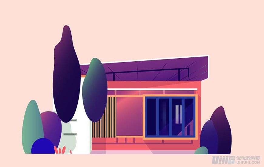 Illustrator绘制扁平化风格的建筑图