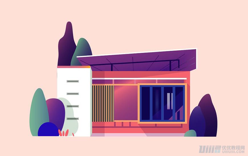 Illustrator绘制扁平化风格的建筑图
