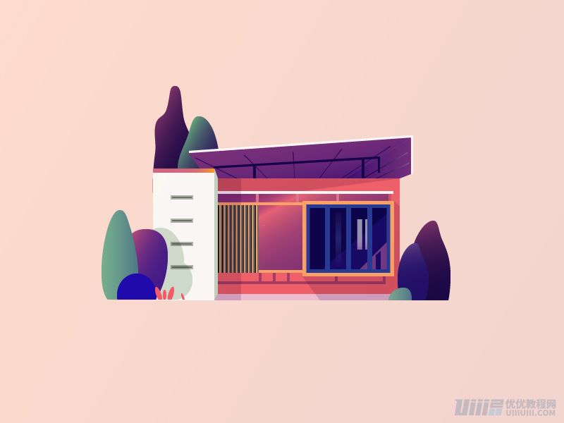 Illustrator绘制扁平化风格的建筑图