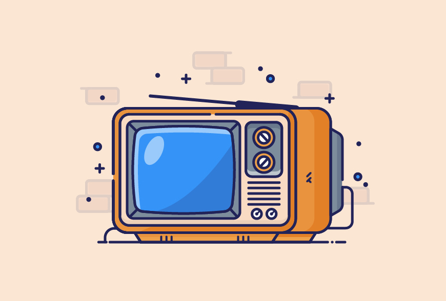 Illustrator制作扁平化风格的电视机插画设计教程