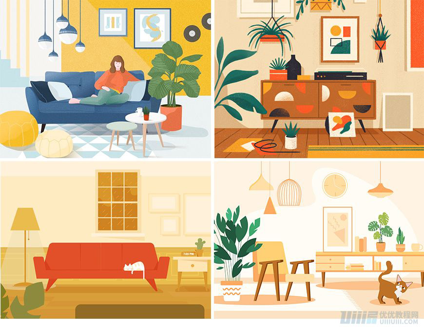 Illustrator绘制扁平化风格的办公室插画