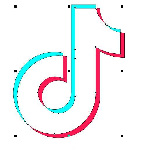 抖音LOGO:CDR绘制抖音APP图标