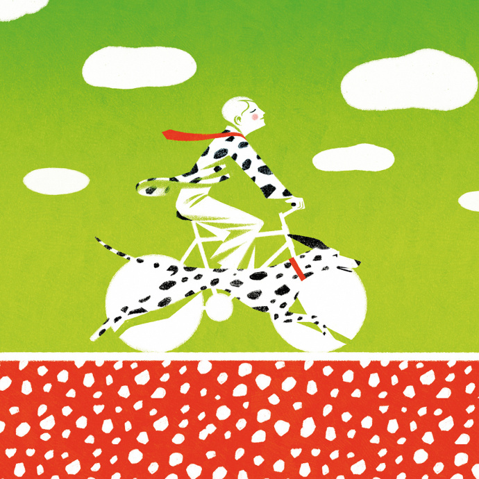 单车品牌绿色出行商业插画设计欣赏