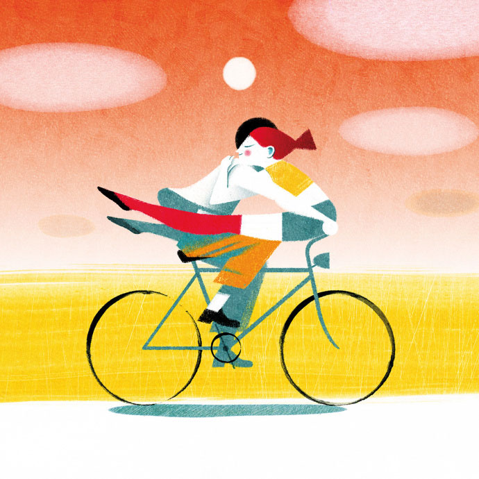 单车品牌绿色出行商业插画设计欣赏