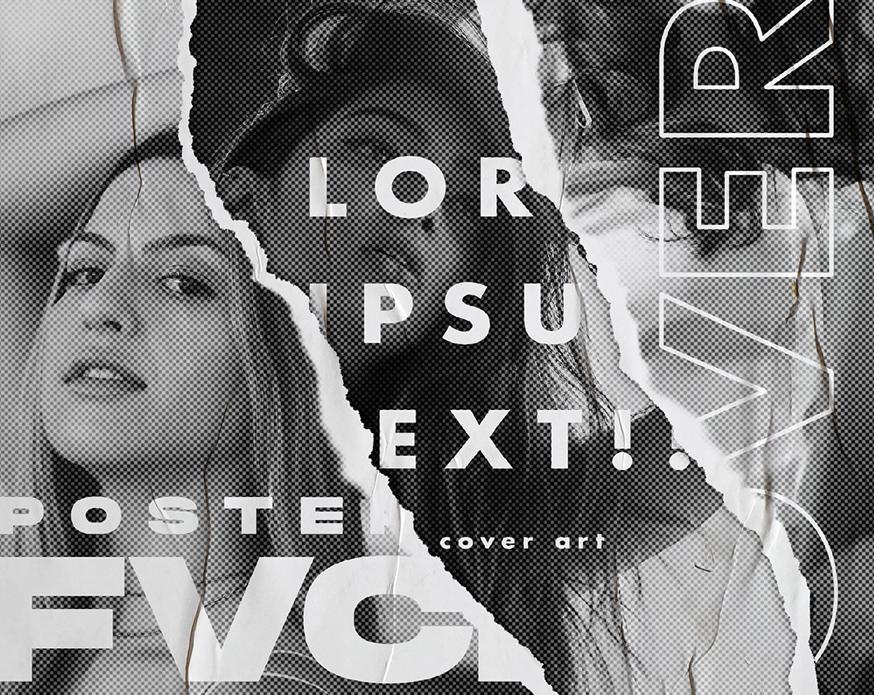 Photoshop制作撕纸特效的人像海报设计教程