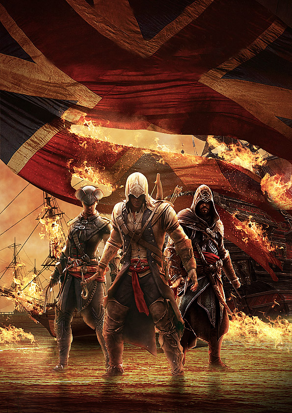 Photoshop制作火焰燃烧风格的武士海报