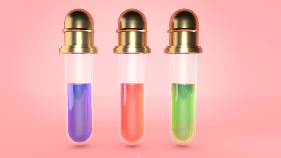 C4D制作立体特效的药瓶