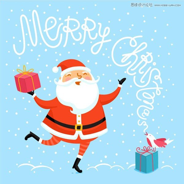 CorelDRAW绘制卡通风格的圣诞节插画