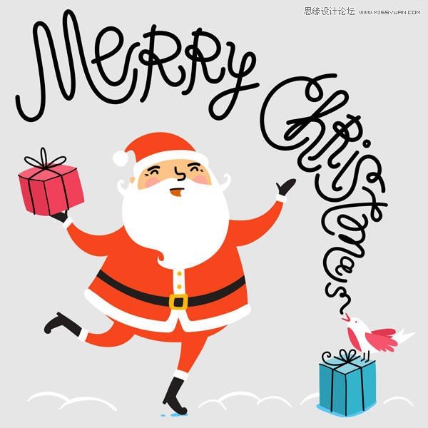 CorelDRAW绘制卡通风格的圣诞节插画