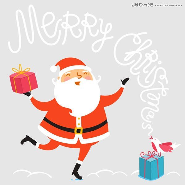 CorelDRAW绘制卡通风格的圣诞节插画
