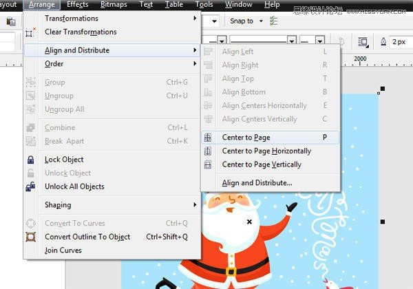 CorelDRAW绘制卡通风格的圣诞节插画