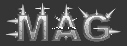 使用Photoshop制作制作超酷尖刺金属字效果